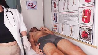 The doctor checks the girl and becomes excited, then fucks her