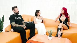 A double blowjob, then one after the other - a thrilling Adam22 encounter