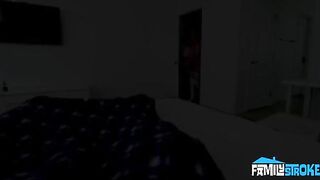 A hot brunette gives a blowjob from the first view