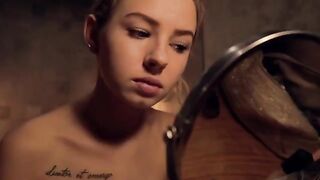 A hot girl does her makeup after a shower and gives me a blowjob