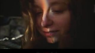A beautiful woman has passionate sex while her man hugs her tightly