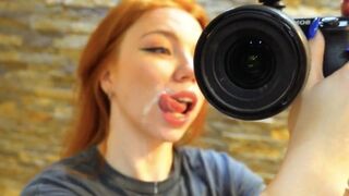 An extreme blowjob with a slobbering Russian beauty