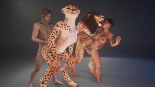 A chick with a gorgeous body is fucked by a werewolf in 3D porn