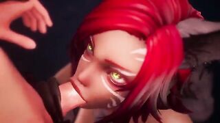 Taron has sex with Captain Mavel in an anime style
