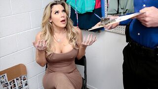 A hot MILF, Kayla Paige, gets caught for stealing and has to undress
